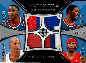 2008-09 Ultimate Collection Patches Foursome Combos #UFCCHMP Isiah Thomas/Joe Dumars/Richard Hamilton/Chauncey Billups #ed to 10